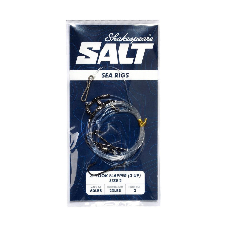 Shakespeare SALT Flapper 3 Hook 3 UP 60lb Sea Fishing Rig