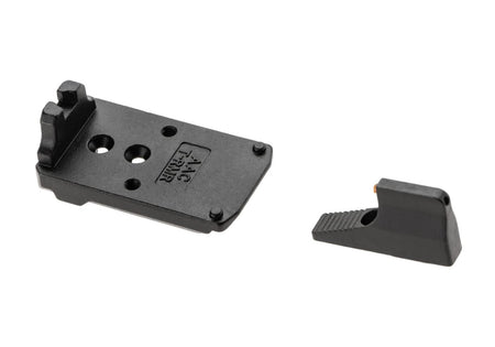 Action Army AAP-01 Airsoft Pistol Steel RMR Raised Adapter & Front Sight Set Black