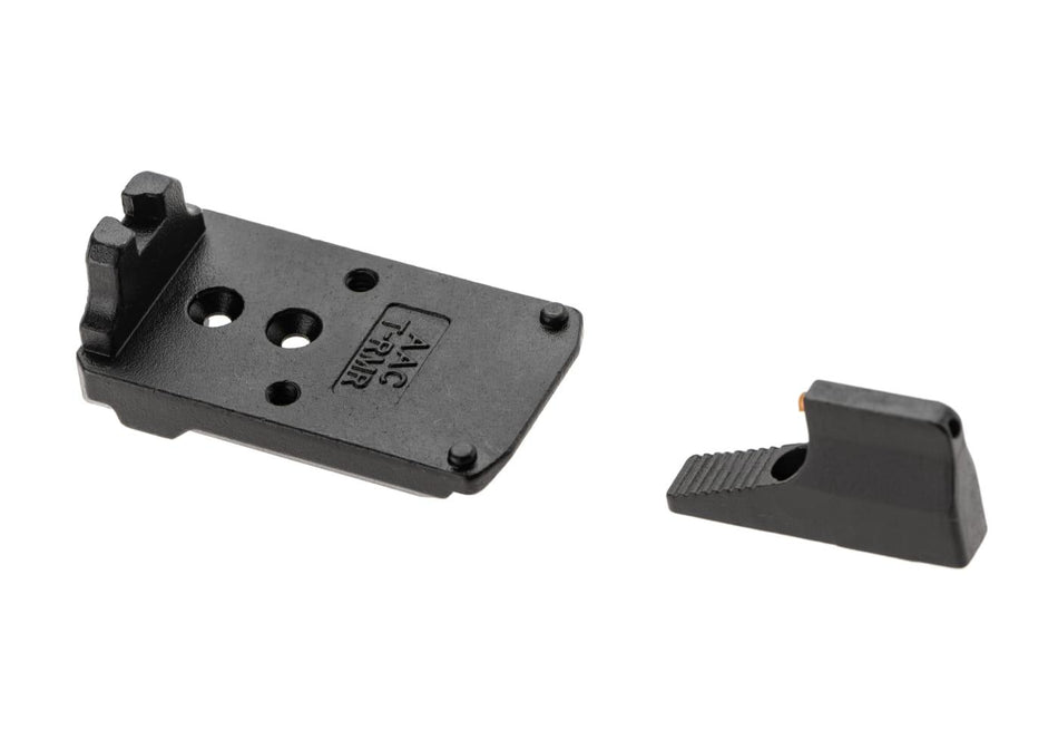 Action Army AAP-01 Airsoft Pistol Steel RMR Raised Adapter & Front Sight Set Black