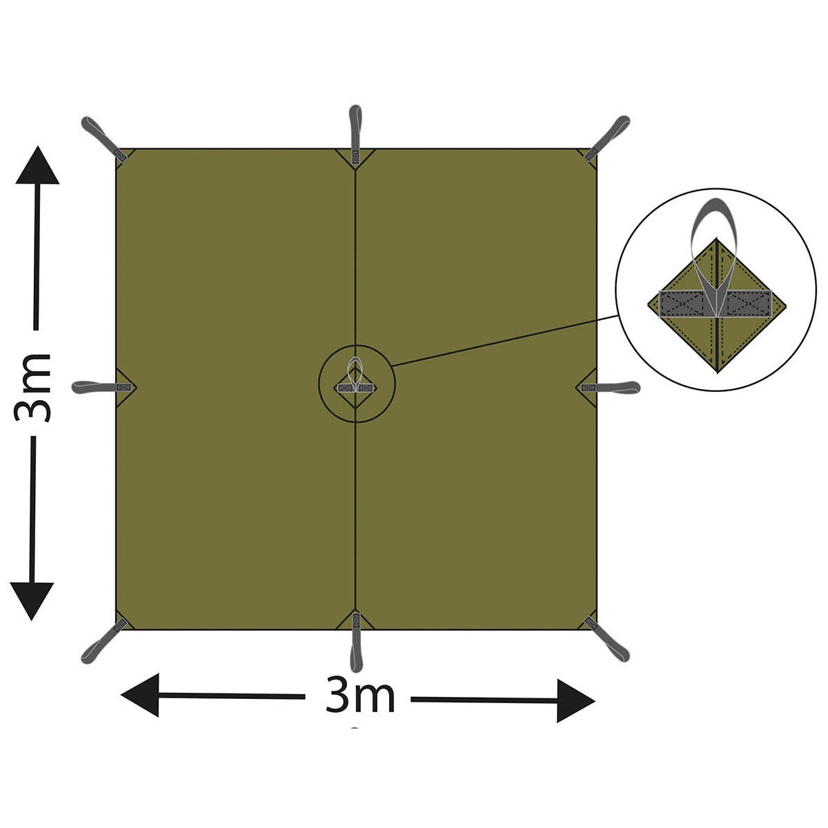 MFH Tarp Extreme Tarpaulin Shelter 3X3 Metre 