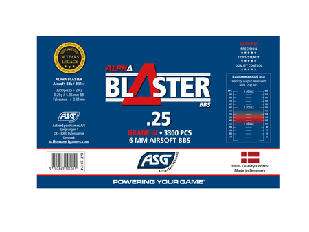 ASG Alpha Blaster Grade IV Airsoft BBs 0.25g 3300 1 Bottle