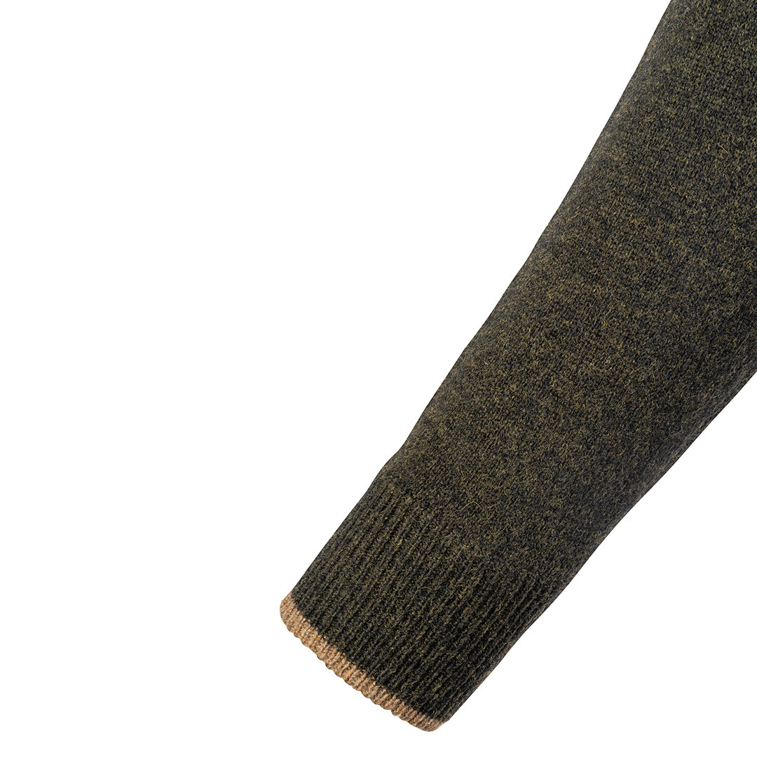 Jack Pyke Mens Ashcombe Pullover Zipknit Dark Olive 