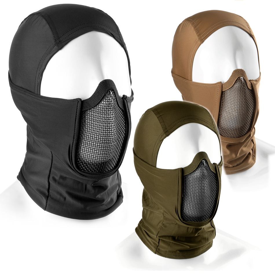 Invader Gear Mk.III Hood Balaclava With Steel Half Face Airsoft Mask