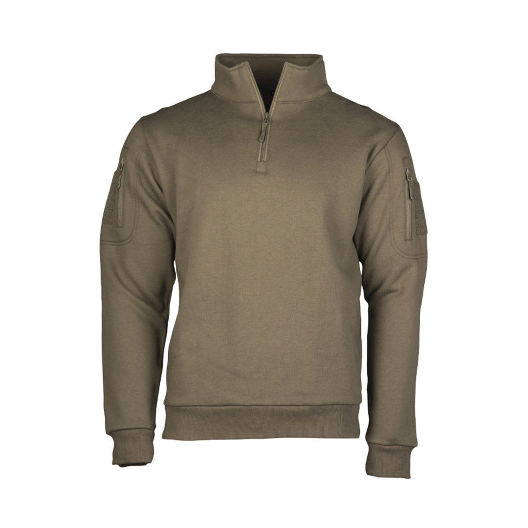 Mil-Tec Mens Sweatshirt with Zipper Ranger Green