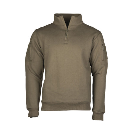 Mil-Tec Mens Sweatshirt with Zipper Ranger Green