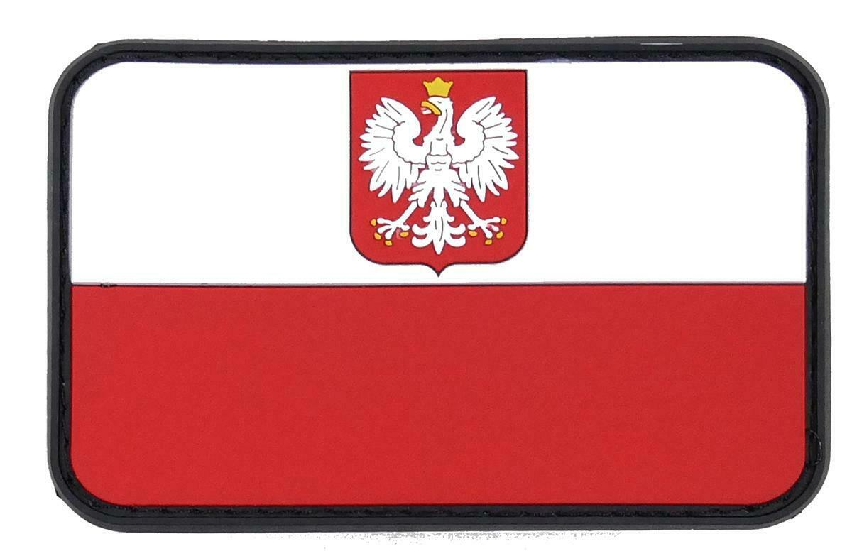 Polish Flag PVC Rubber Patch 80x50mm