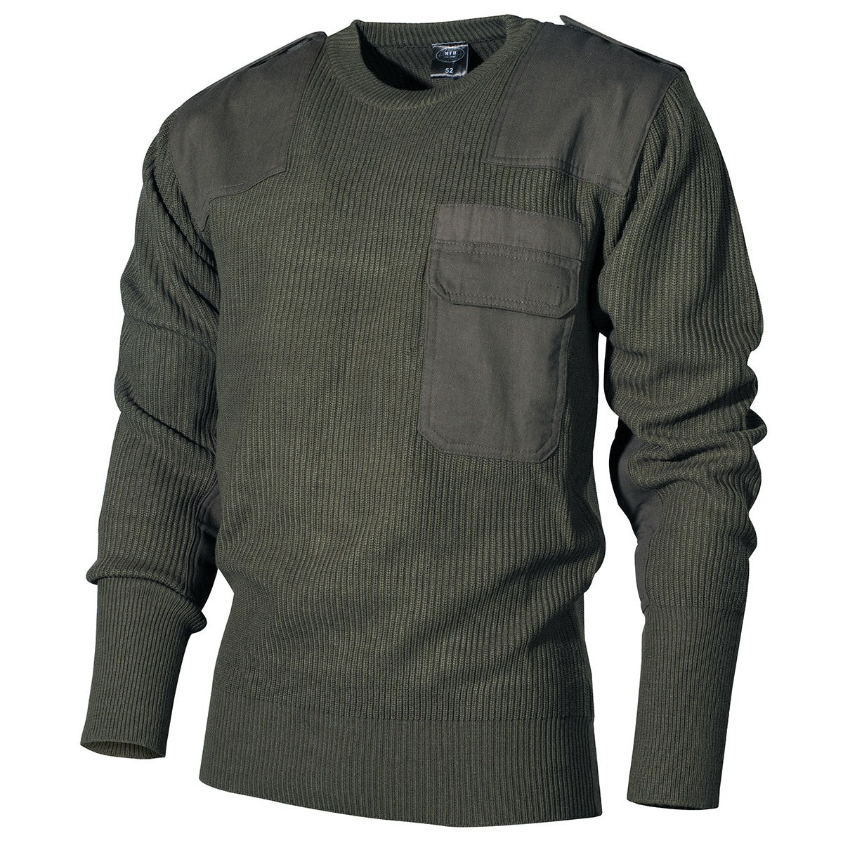 MFH German Army Style Pullover Jumper with Chest Pocket Green