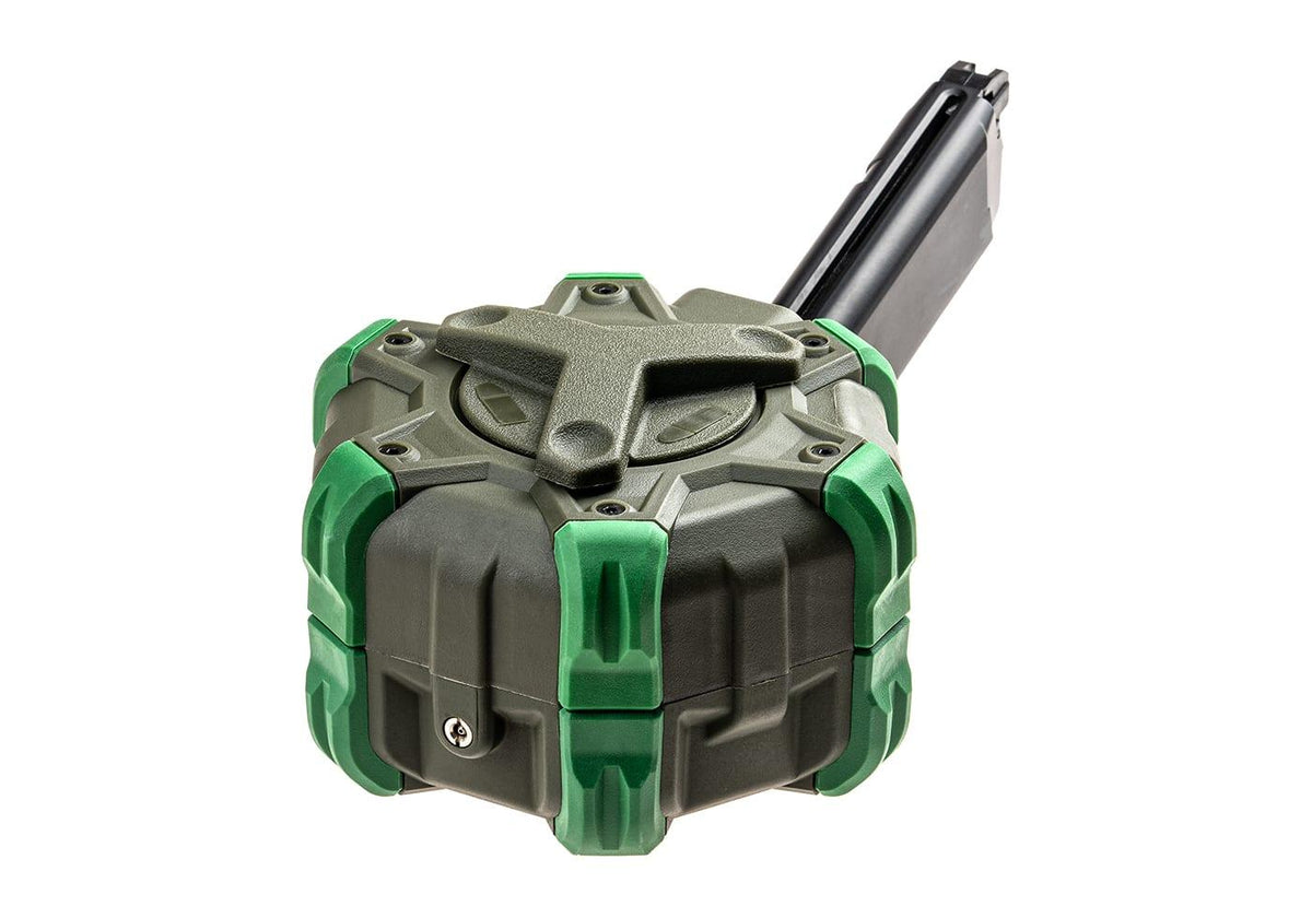 WE Airsoft EU17 / 18  Pistol Drum Magazine Green Gas 350rd 6mm