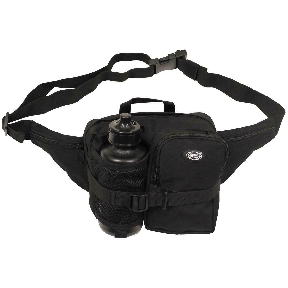 MFH Waist Bag with Water Bottle Black 