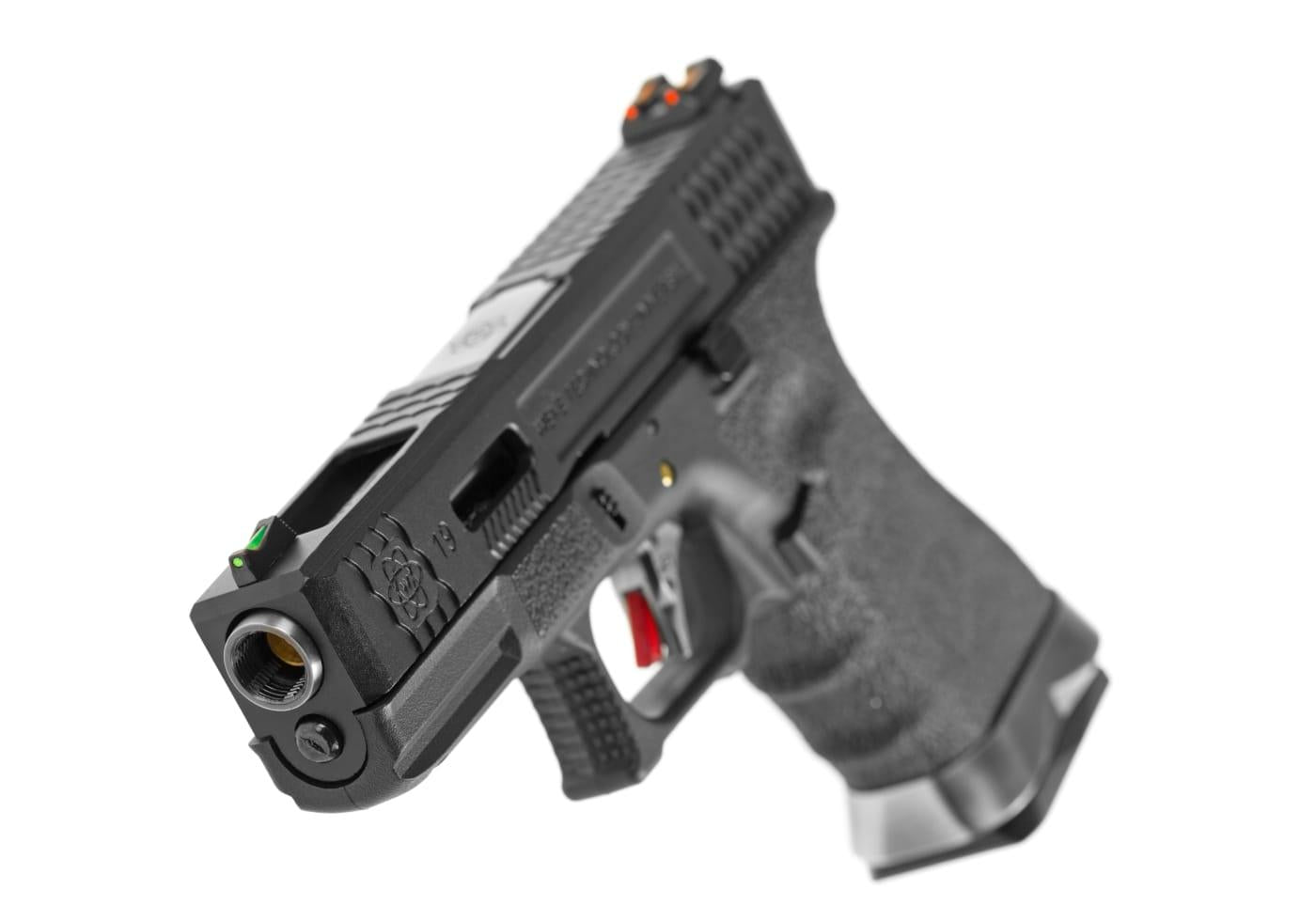WE Airsoft EU19 Custom Black Silver Slide Green Gas Pistol