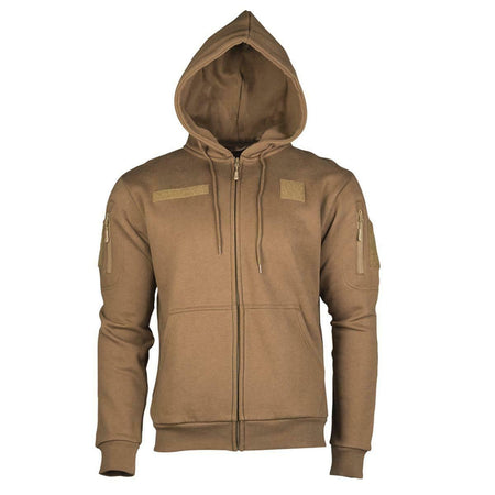 Mil-Tec Mens Hoodie Fleece With Zipper Coyote