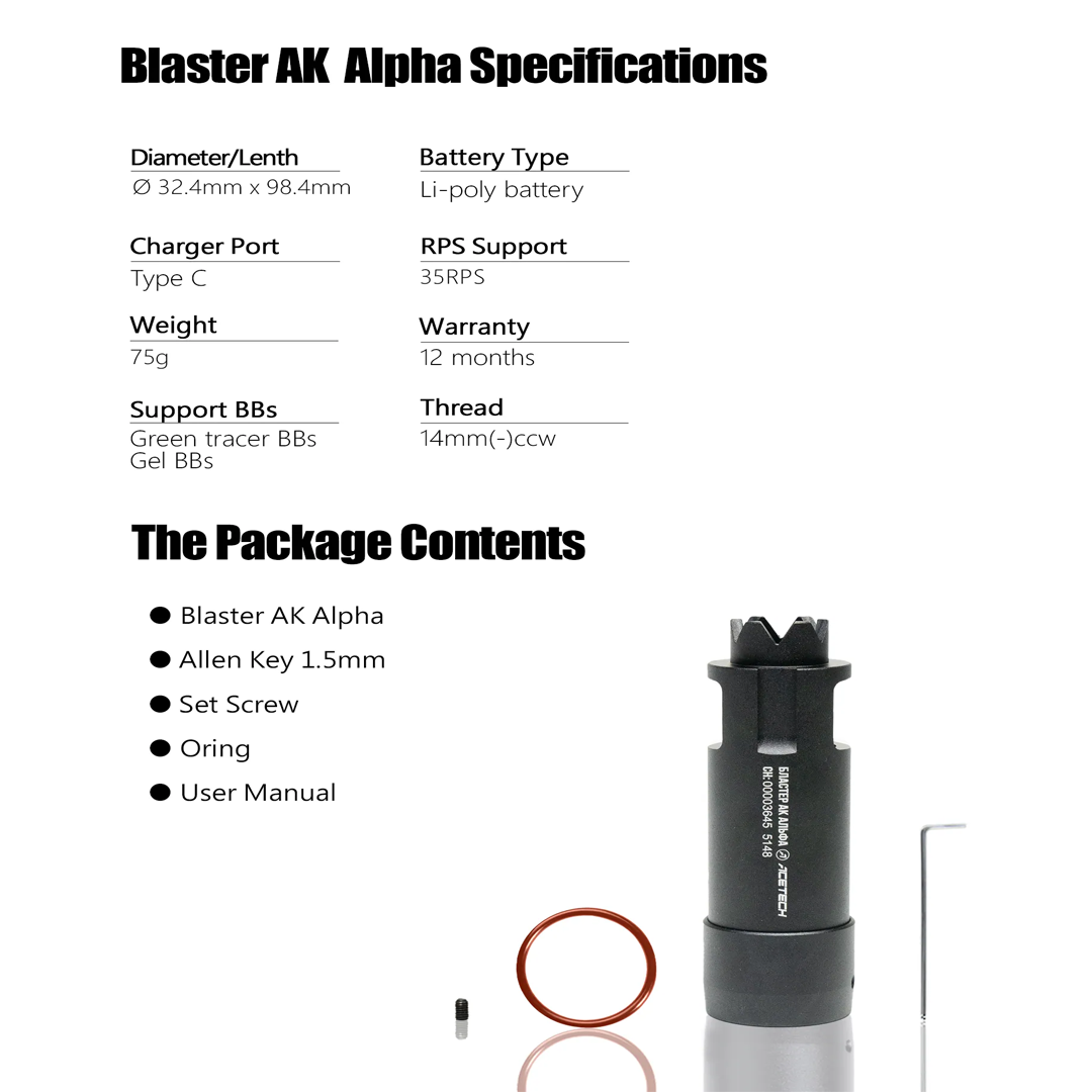 Acetech Airsoft Blaster AK Alpha Tracer Unit