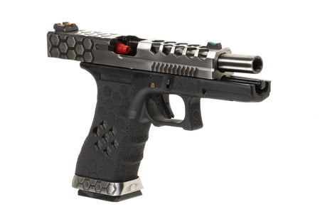 Armorer Works EU17 Hex Cut VX0100 Green Gas Pistol Black / Chrome