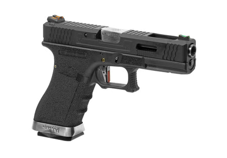 WE G-Force 17 Black Silver Barrel GBB Pistol Green Gas 6mm