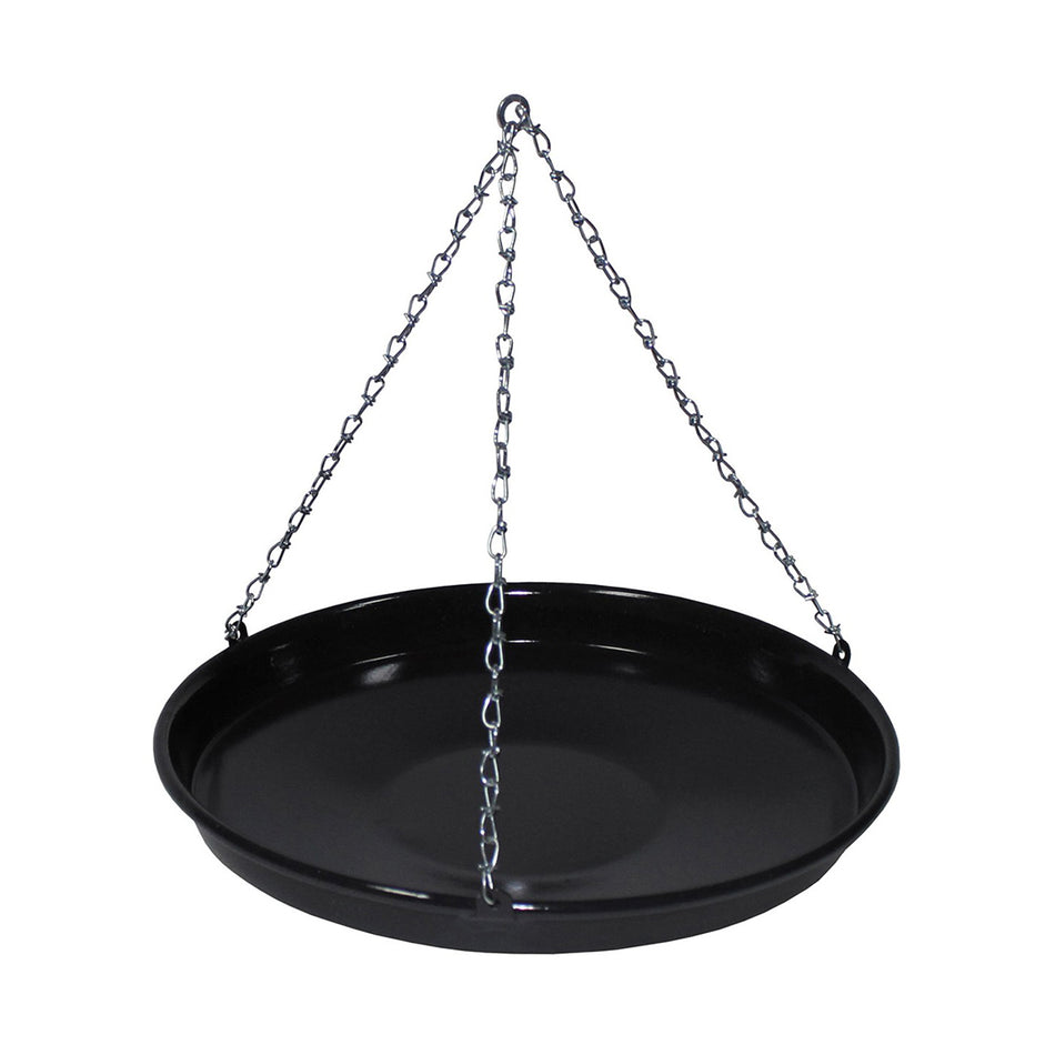 MFH Enamel Grill Pan with Chain Small Black