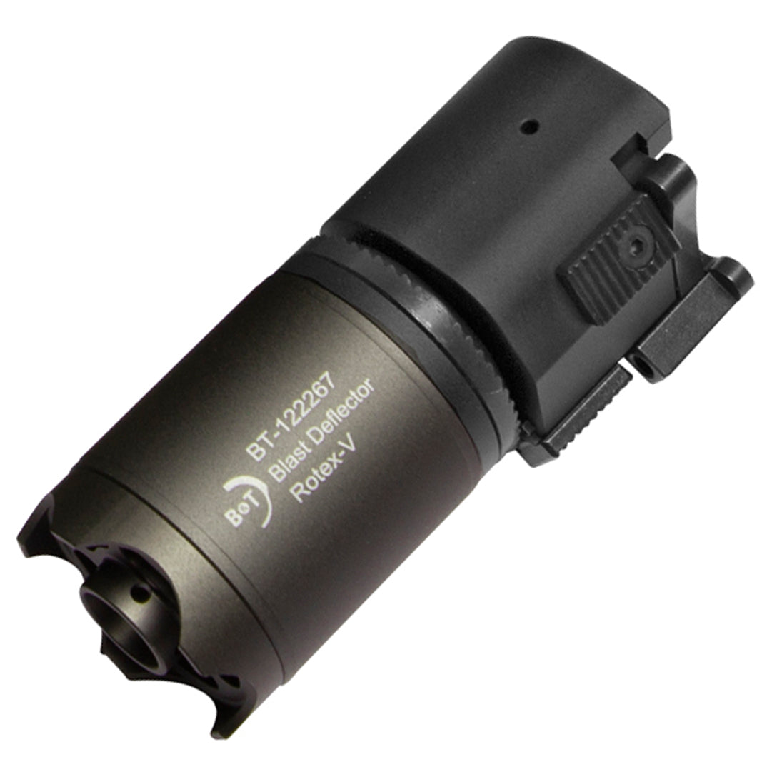 B&T Rotex-V Barrel Extension Mock Suppressor 95mm Blast Deflector Grey