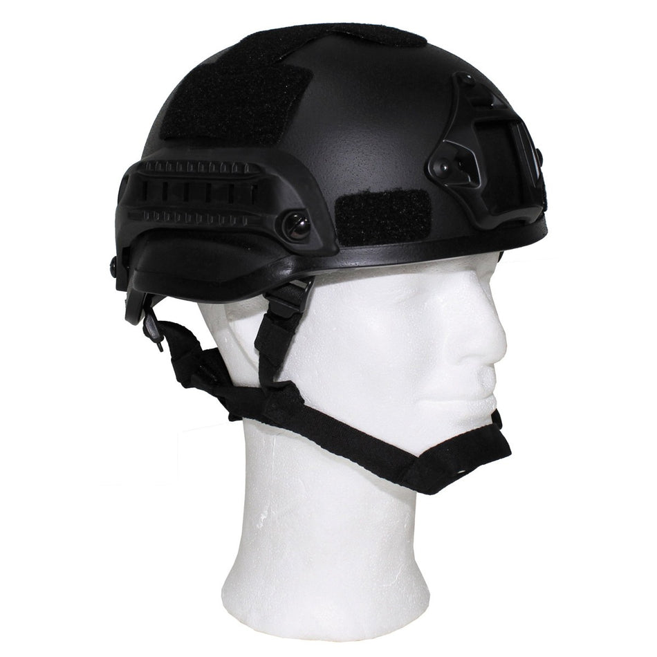 MFH MICH 2002 Style Airsoft Helmet Rails Lightweight ABS Black