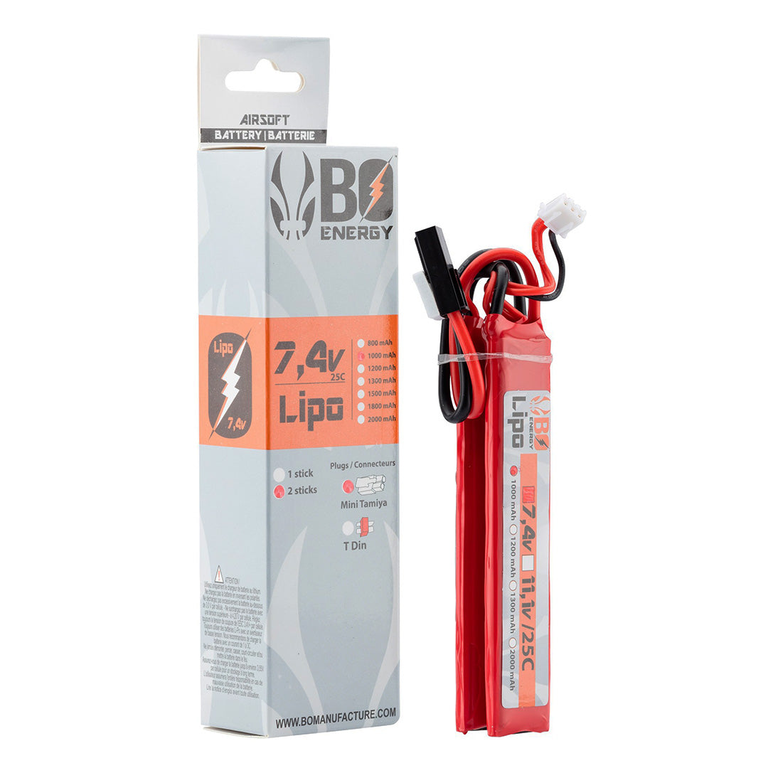 Bo Manufacturer Energy Li-Po Battery Split 7.4v 1000mah 25c Tamiya (InStore Only)