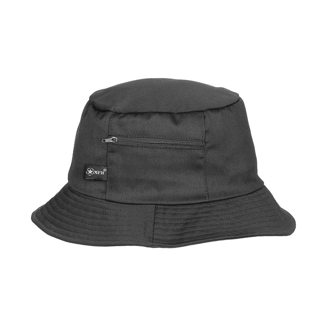 MFH Fishing Boonie Hat with Small Side Pocket Black