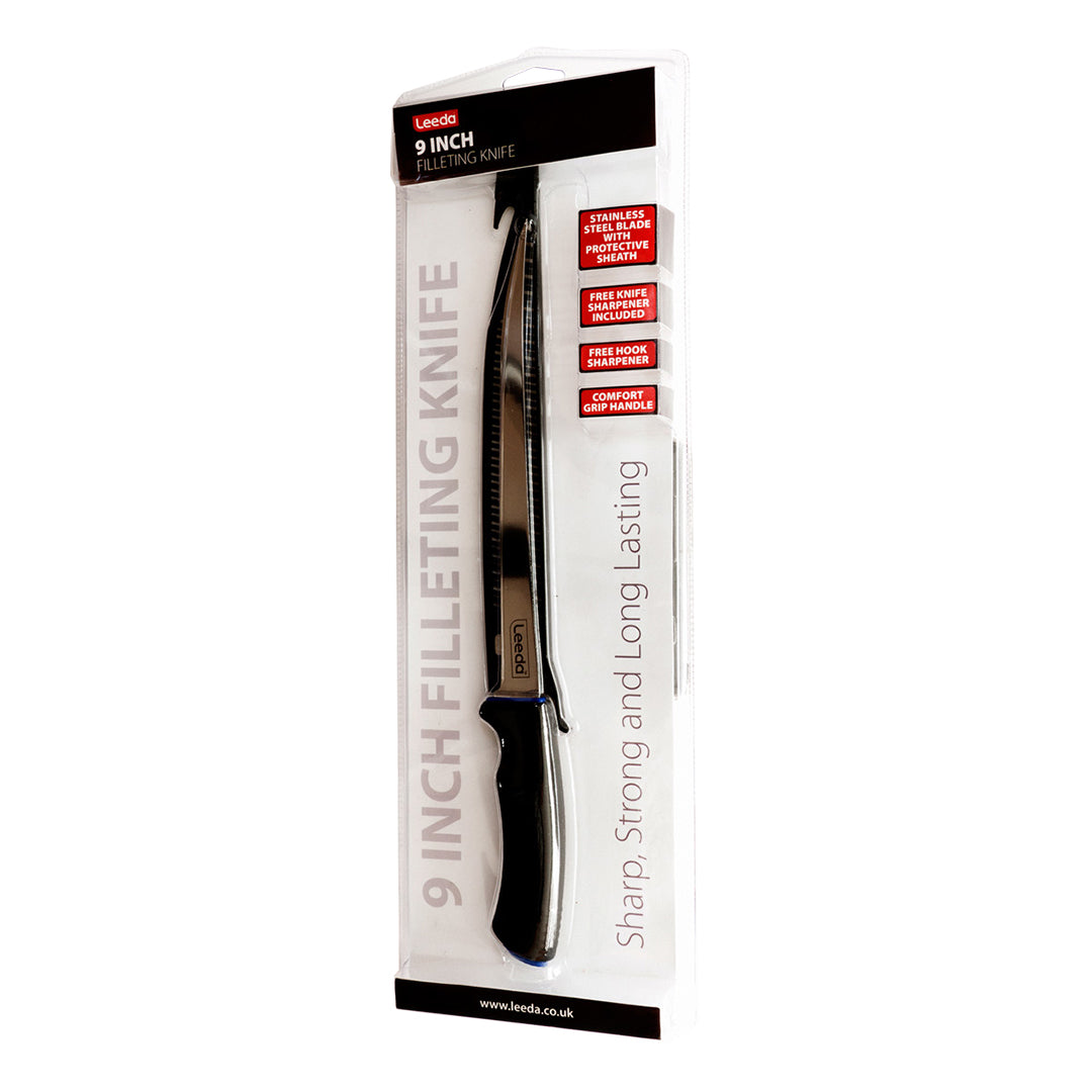 Leeda 9in Fillet Knife Black Stainless Steel