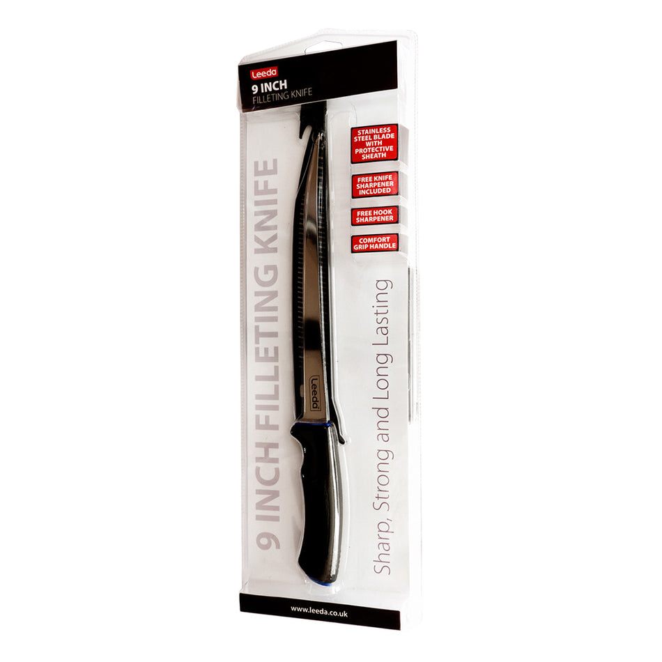 Leeda 9in Fillet Knife Black Stainless Steel