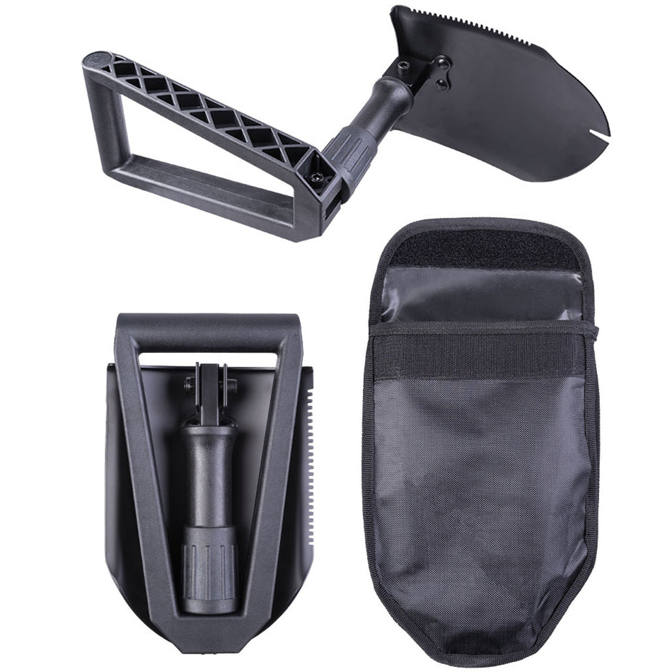 Mil-Tec Gen III US Army Style Folding Shovel With Pouch Black 1,5mm