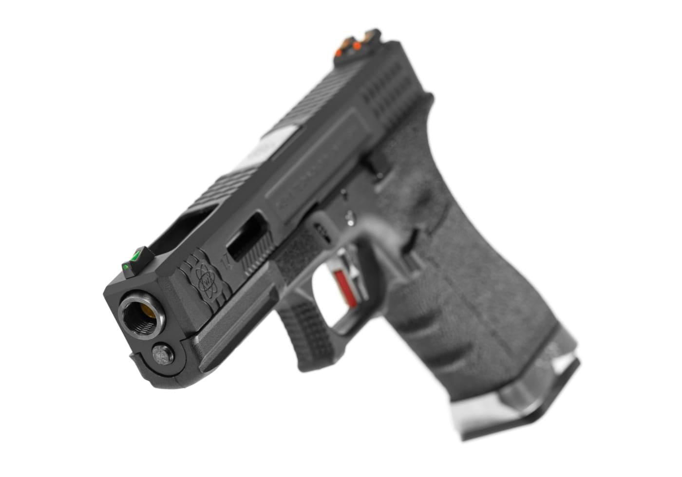 WE G-Force 17 Black Silver Barrel GBB Pistol Green Gas 6mm