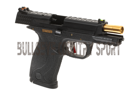 WE WET-05 Airsoft Pistol GBB Black Frame Black Slide Gold Barrel