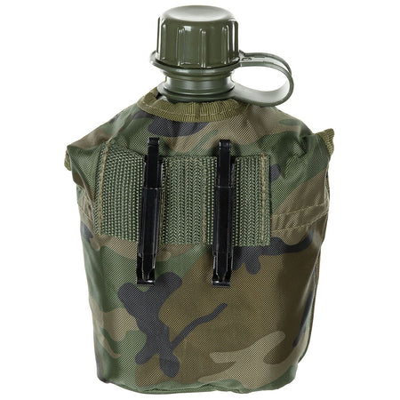 MFH Canteen Water Bottle 1ltr Woodland Camo