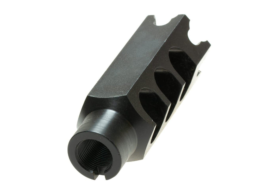 LCT Airsoft Hexagon Flash Hider Black 14mm CCW