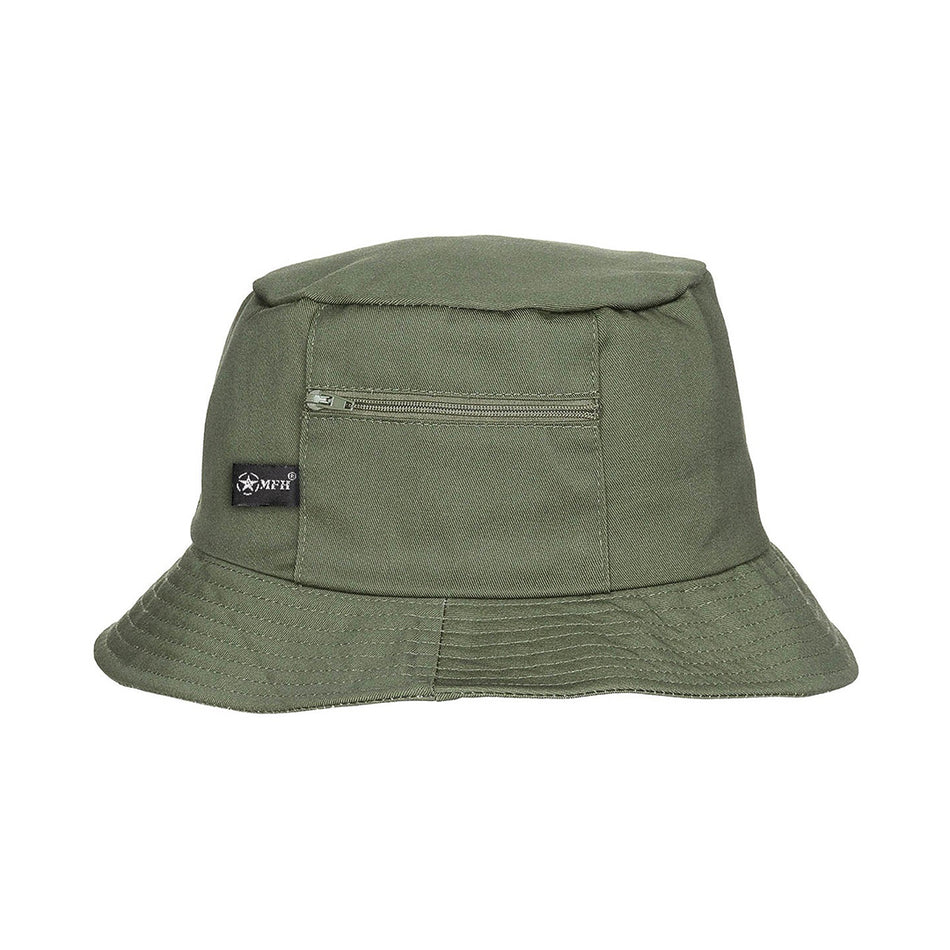 MFH Fishing Boonie Hat with Small Side Pocket OD Green