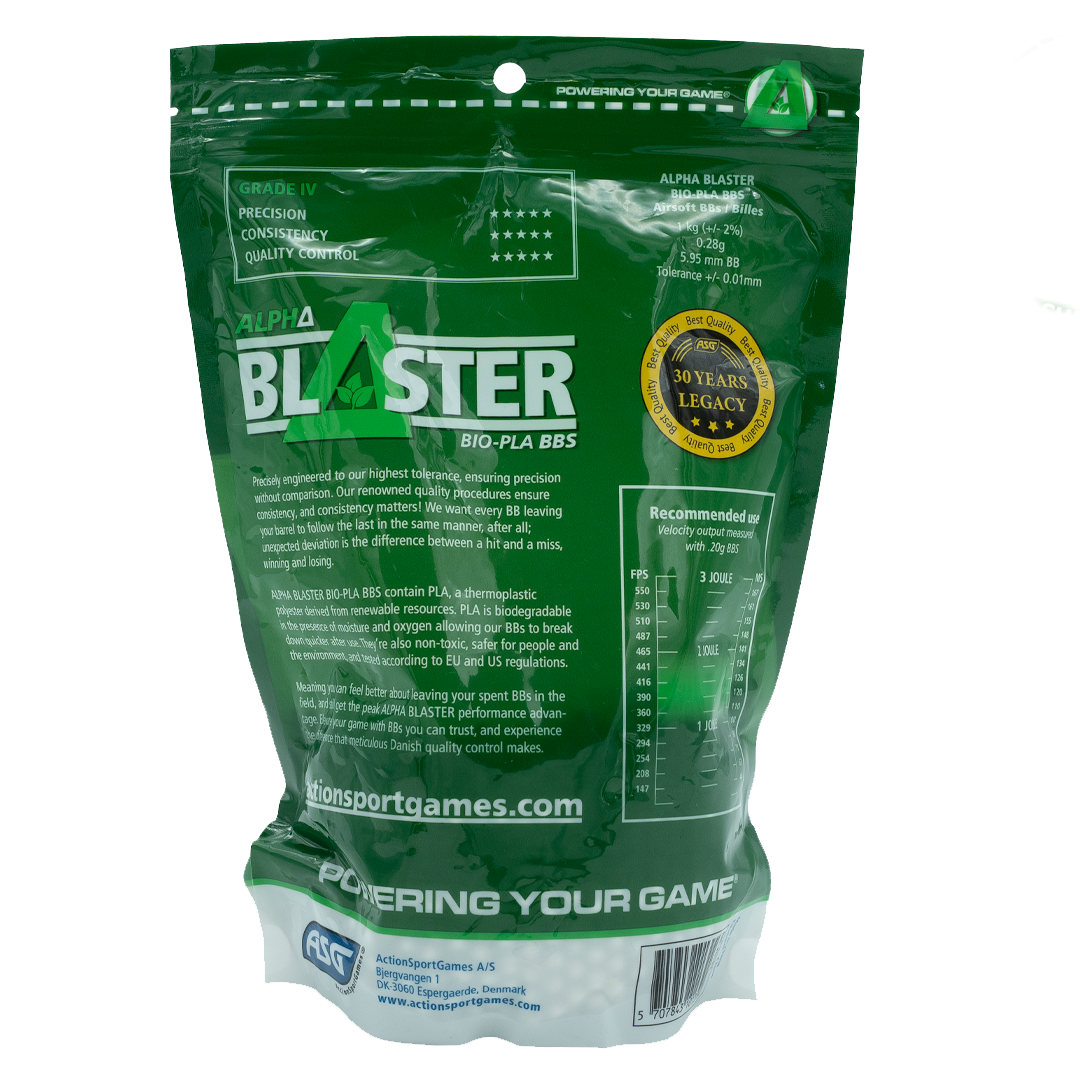 ASG Alpha Blaster PLA Airsoft Ammo BB’s 0.28g 1kg Bag