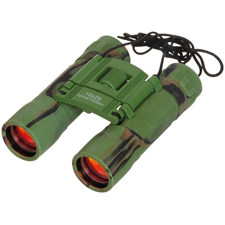 MFH Foldable Binocular 10x25 Woodland Ruby Lens