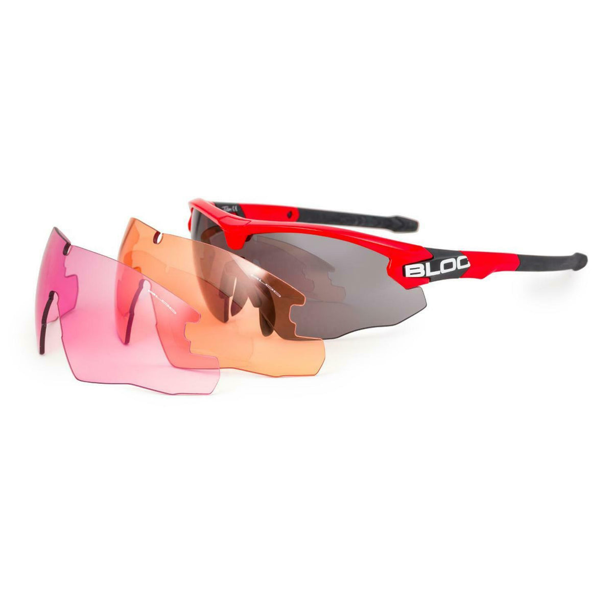 GMK BLOC Hulk 3 Lens Shooting Glasses Red Frame 