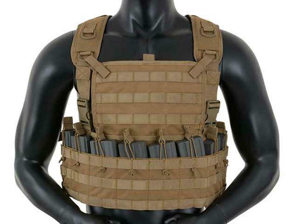 8 Fields Rifleman Airsoft Molle Chest Rig Vest Harness Coyote