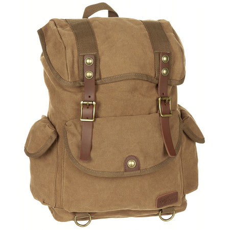 Pure Trash Canvas Vintage Backpack 35L Tan Brown
