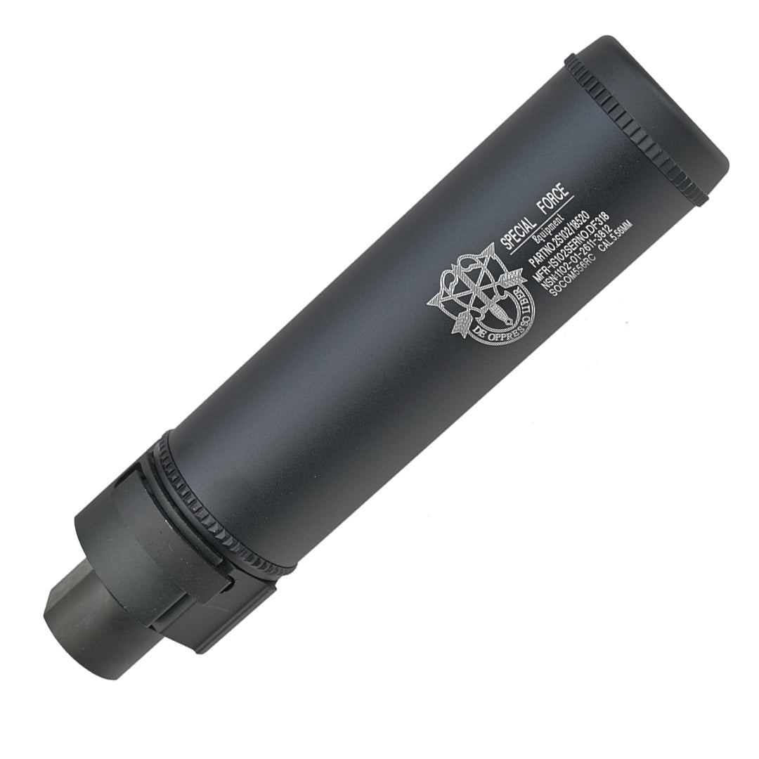 5KU Airsoft Barrel Extension Dummy Silencer Black QD 157mm