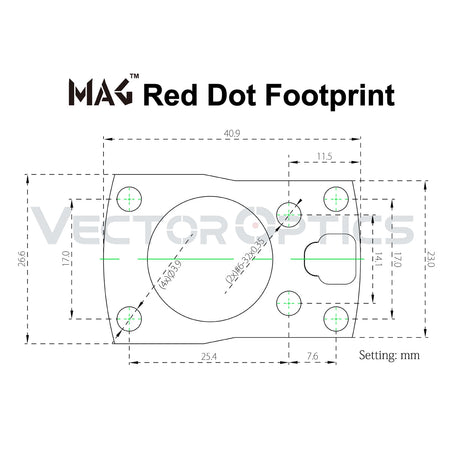 Vector Optics MAG Red Dot Polymer Scope Riser Mount Black