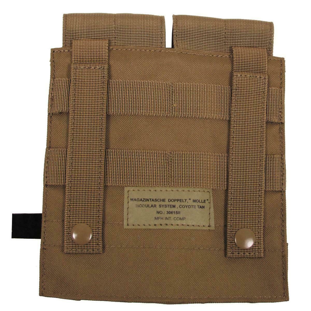 MFH Double Magazine Pouch Velcro Closure M-Series Coyote