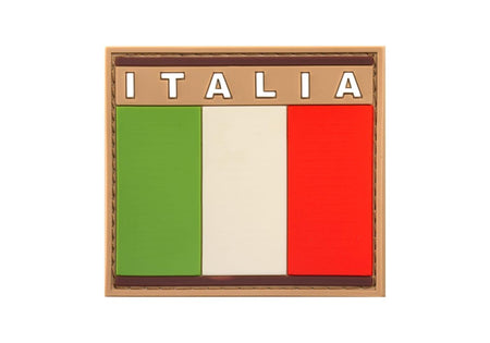 PVC Italian Flag Rubber Morale Patch Hook & Loop