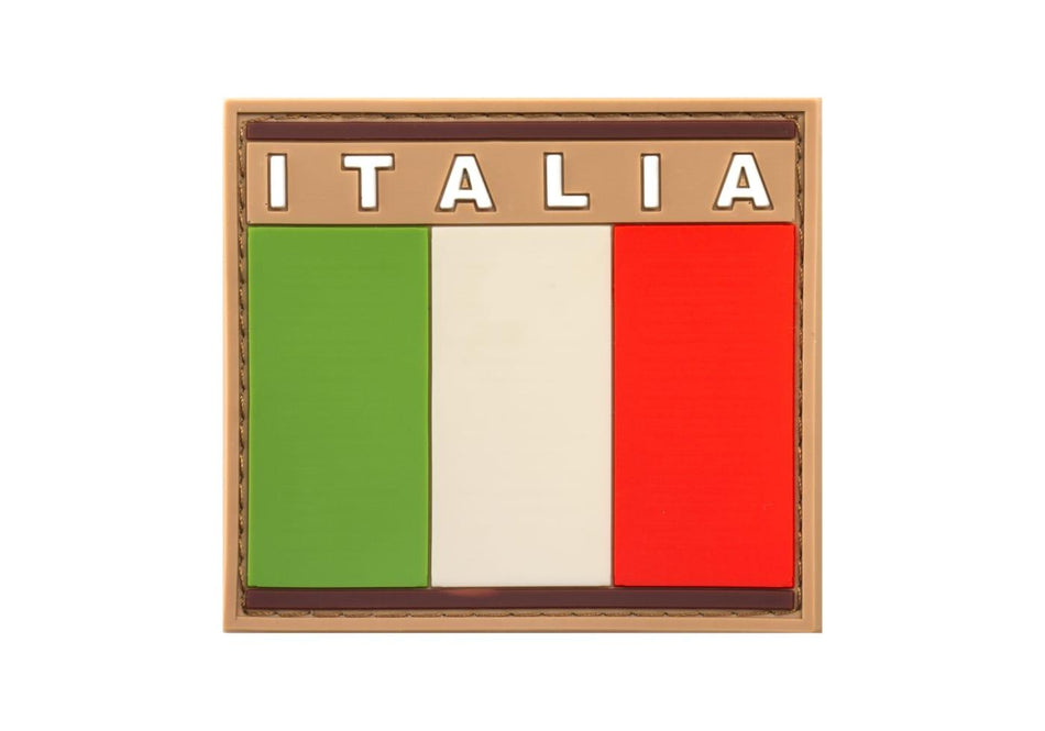 PVC Italian Flag Rubber Morale Patch Hook & Loop