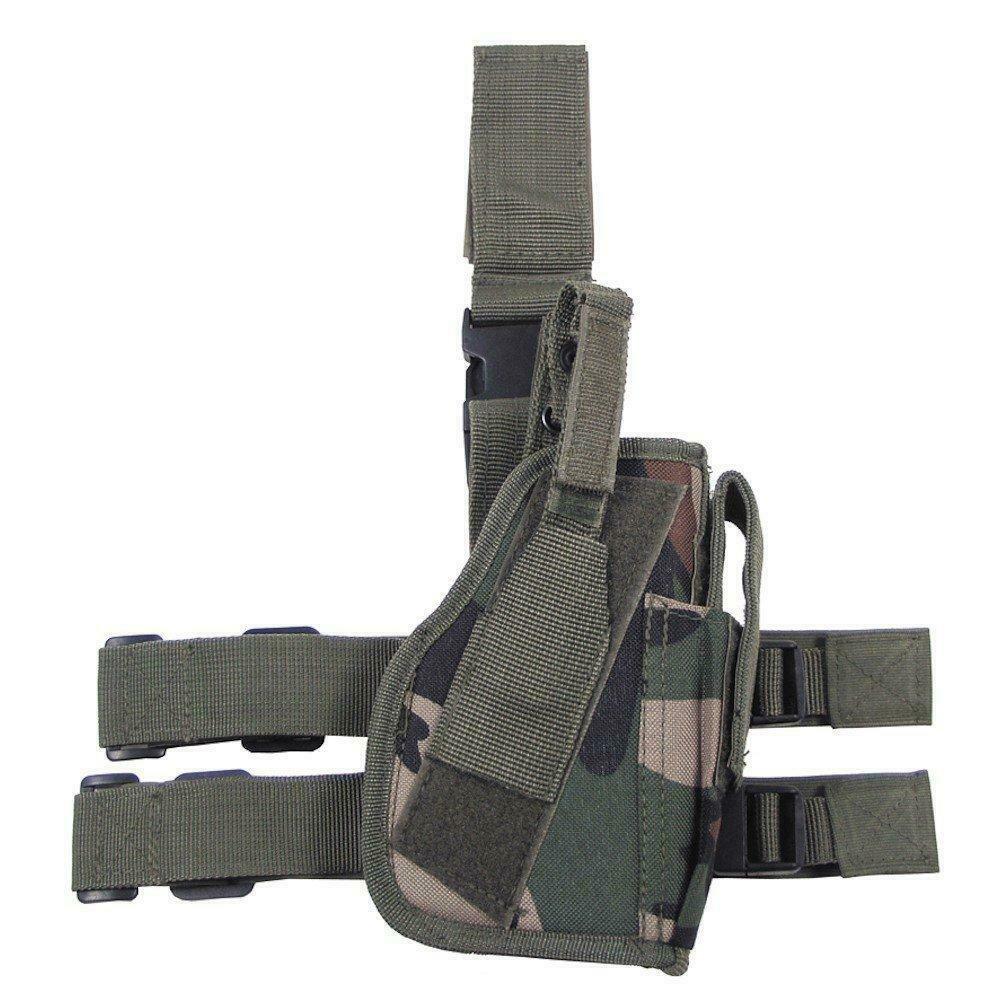 MFH Drop Leg Airsoft Pistol Holster Woodland Camo