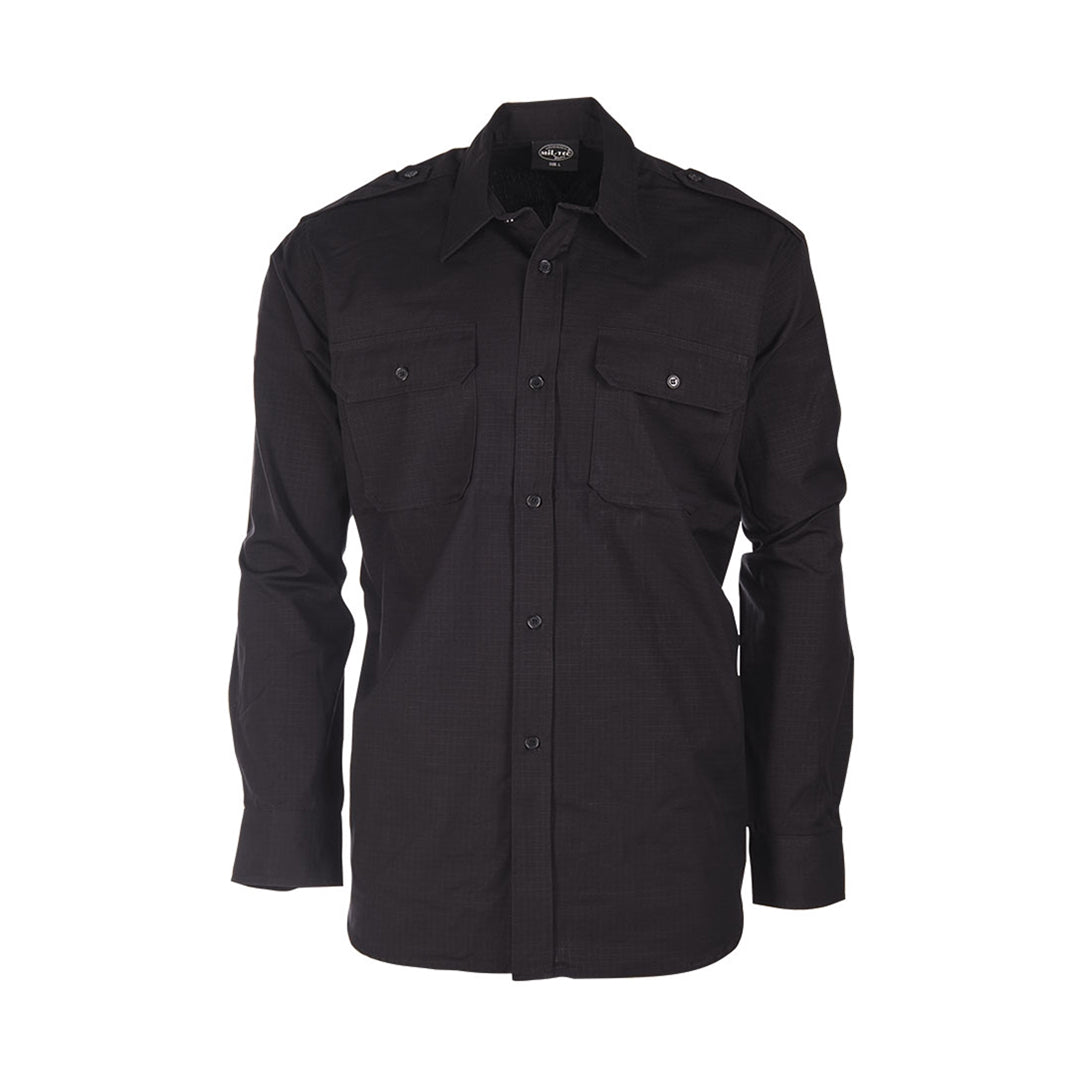 Mil-Tec 100% Cotton Ripstop Casual Shirt Black