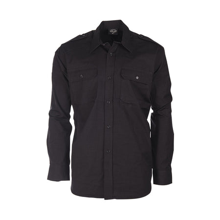 Mil-Tec 100% Cotton Ripstop Casual Shirt Black
