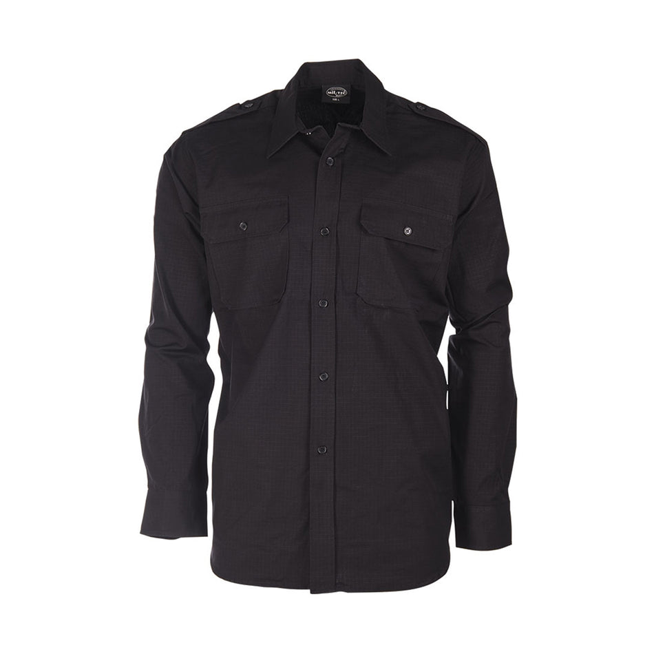 Mil-Tec 100% Cotton Ripstop Casual Shirt Black
